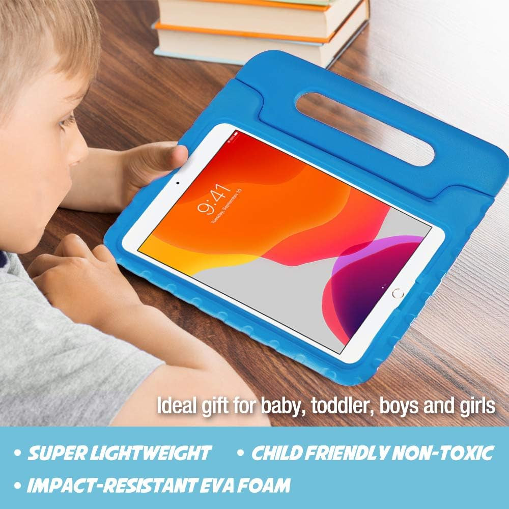 Kids Case for Ipad 9Th Generation/Ipad 8/Ipad 7, Ipad 10.2 Case 2021 2020 2019/Ipad Air 10.5/Ipad Pro 10.5 Kids Case, Shockproof Lightweight Case with Convertible Handle -Blue